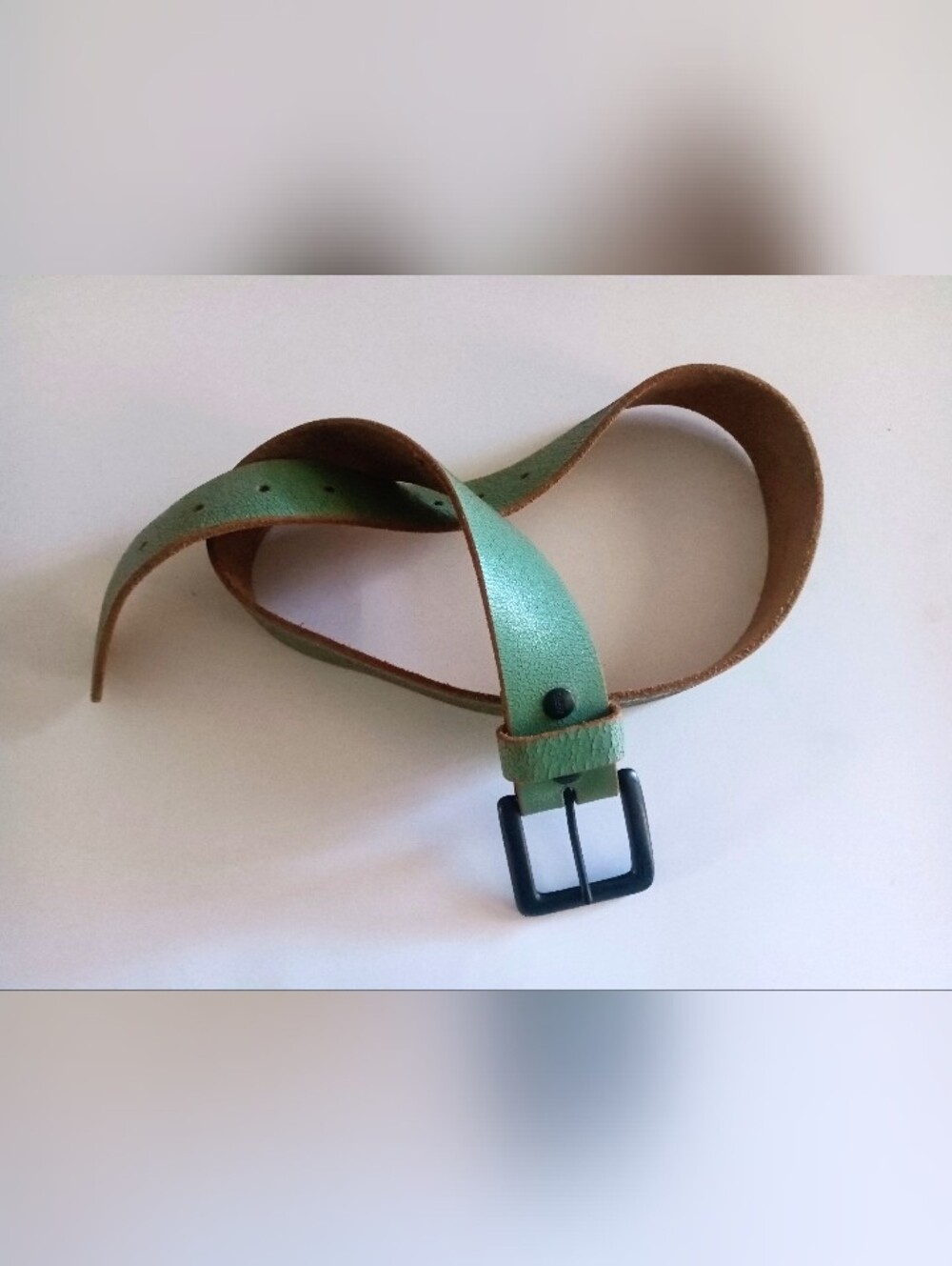 Rare Vans Womens Mint Green Distressed Soft Leather Belt